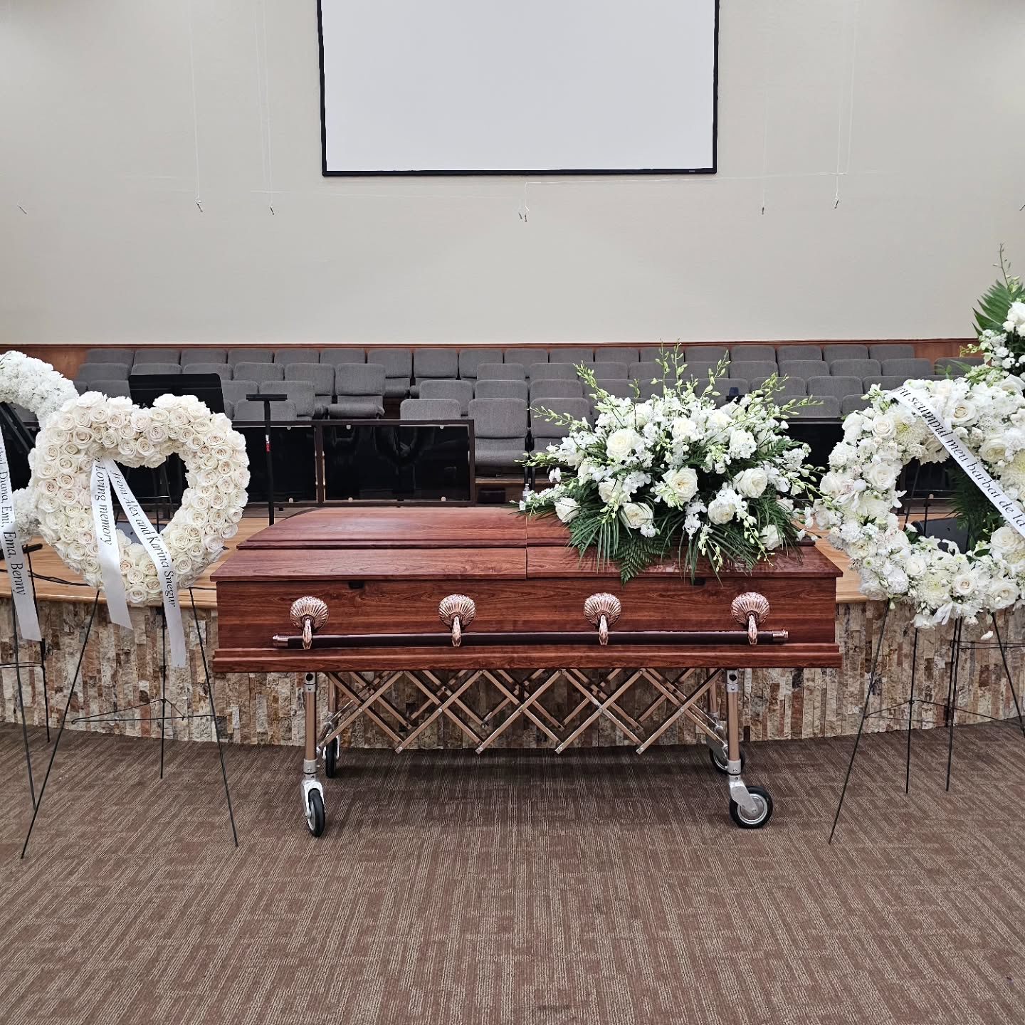 Heart wreath memorial arrangement